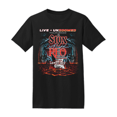 Styx & REO Speedwagon Live and Unzoomed 2022 Tour Black Tee