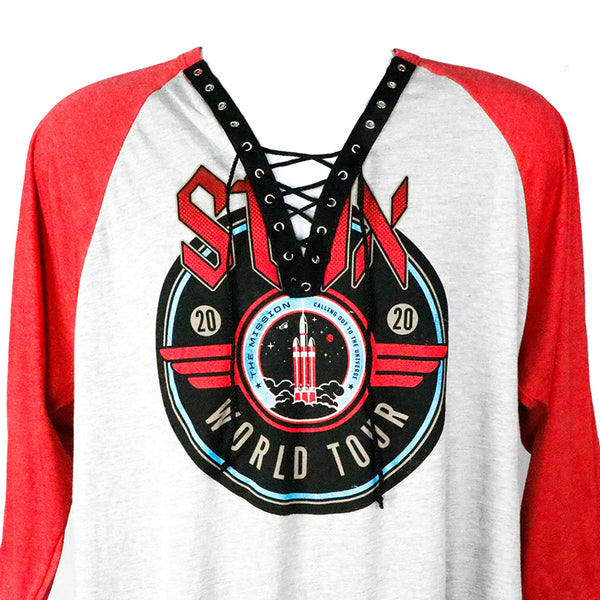The Mission: 2020 World Tour Red & Grey 3/4 Sleeve Custom T-Shirt